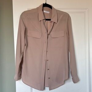 Equipment women’s SILK Button-Down Shirt in Taupe